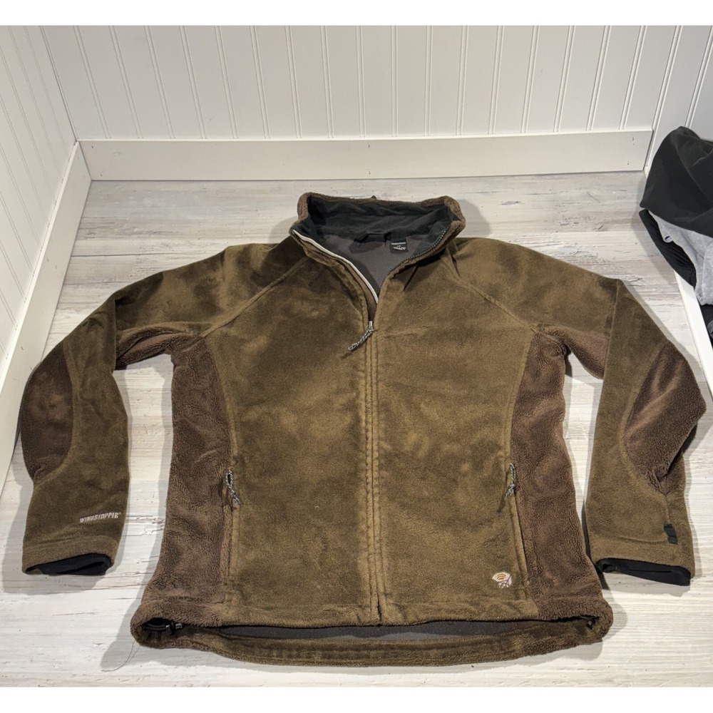 Mountain Hardwear Windstopper Jacket Women's Large Brown Fleece‎ Outdoor Hiking